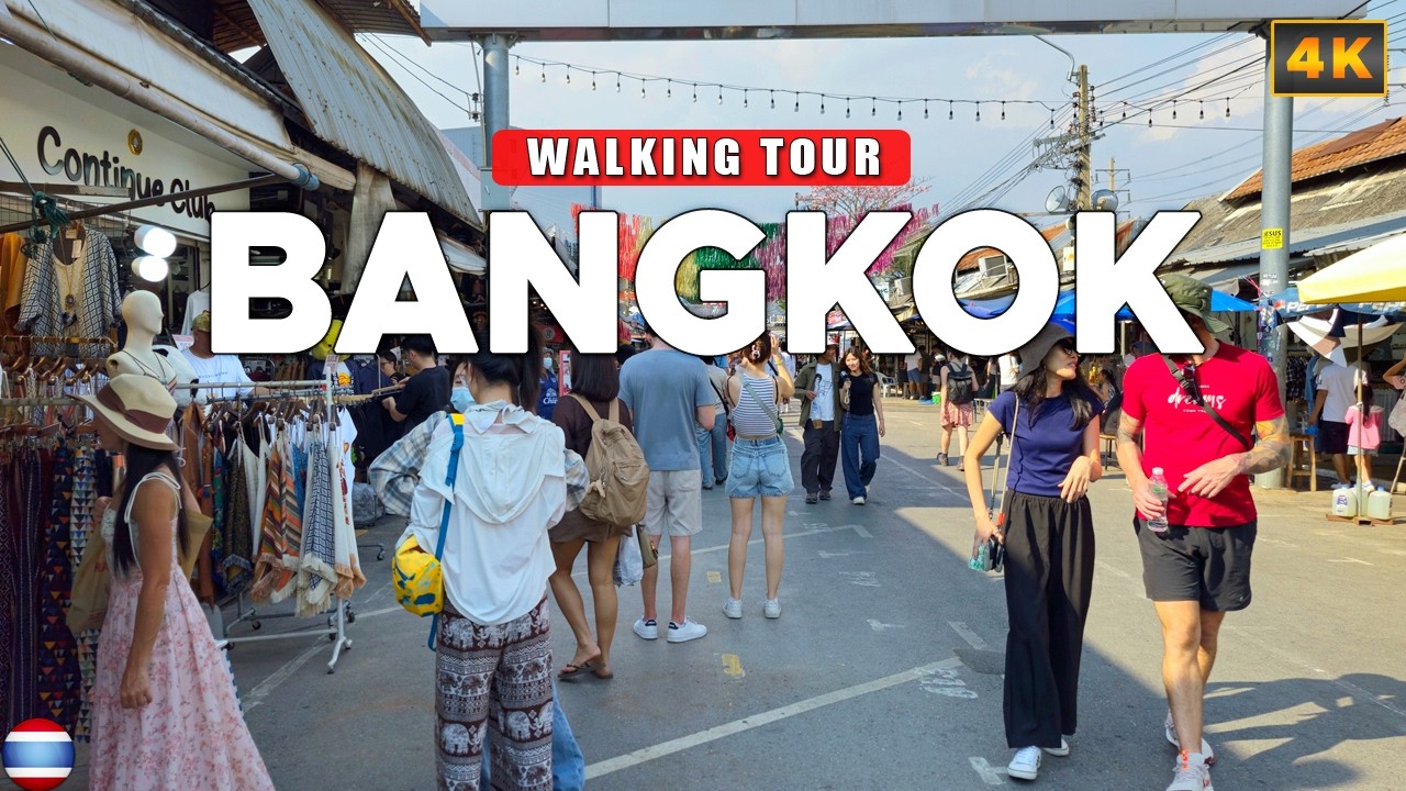 Бангкок, Таиланд - Прогуляйтесь по рынкам Бангкока 4K Walking Tour