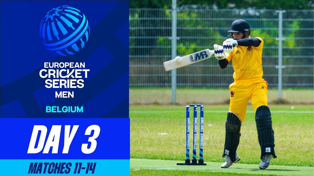 🔴 ECS Belgium, 2025 | Day 3, Matches 11-14 | 9 Jul 2025 | T10 Live Cricket | European Cricket