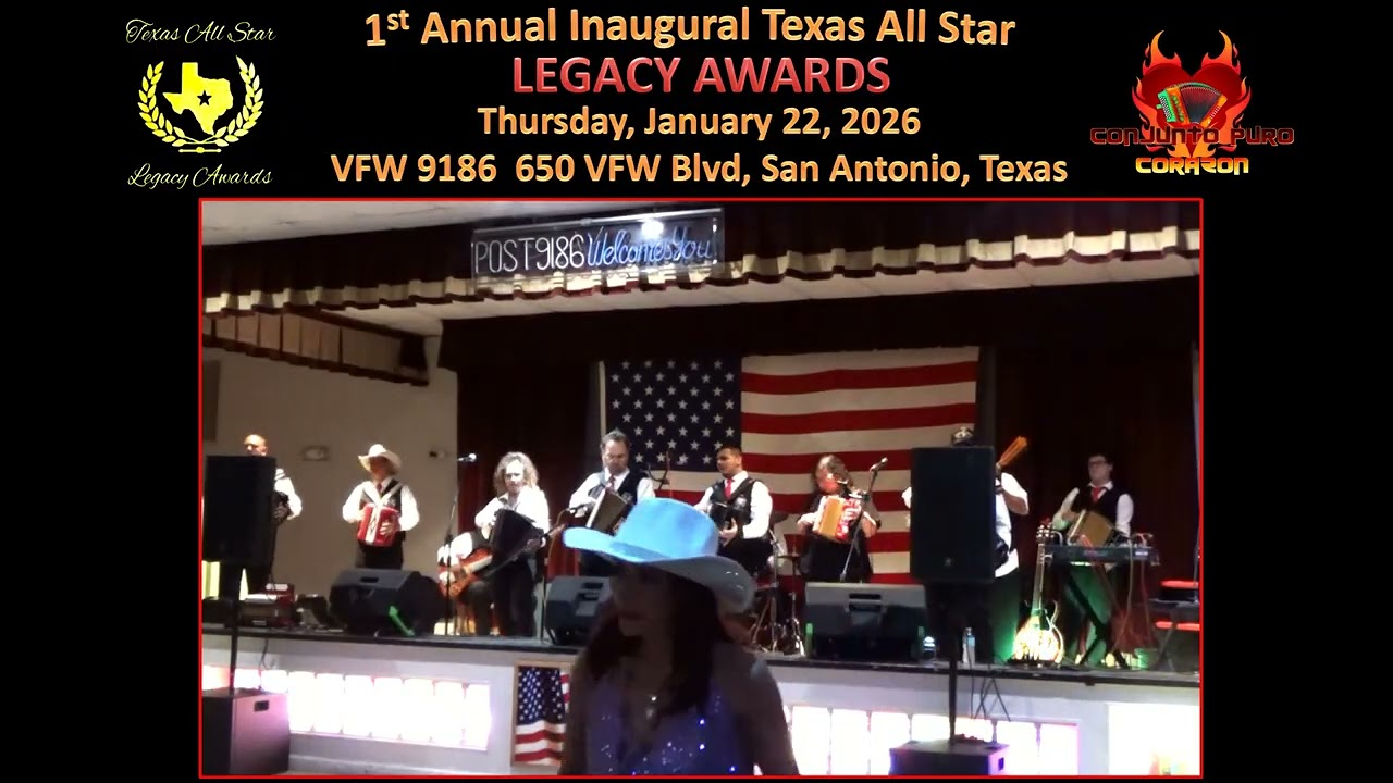 Conjunto Puro Corazon Texas All Star LEGACY AWARDS 22Jan2026 VFW 9186 San Antonio, Texas LA BARRANCA