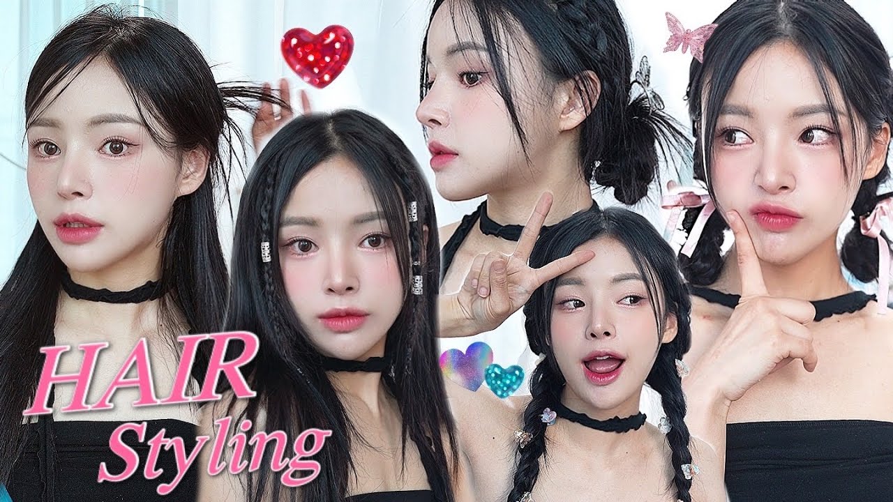 요청폭주🔥똥손도 할 수 있는 뉴진스st 헤어스타일링 11개 zip. + 악세서리✨
