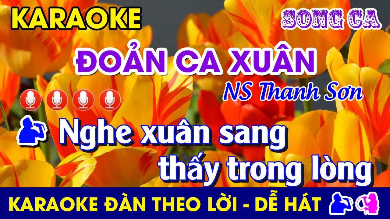 Karaoke l ĐOẢN CA XUÂN - Tone SONG CA l Nhạc Sống 