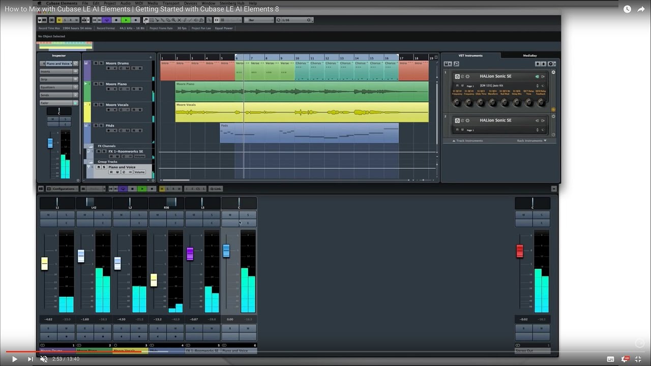 How to Mix with Cubase LE AI Elements | Getting Started with Cubase LE AI Elements 8