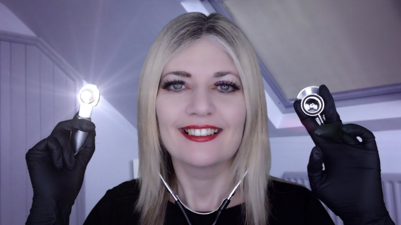 ASMR Doctor Home Visit - Ear Exam, Medical Exam, Otoscope, Gloves, Writing, Personal Attention.