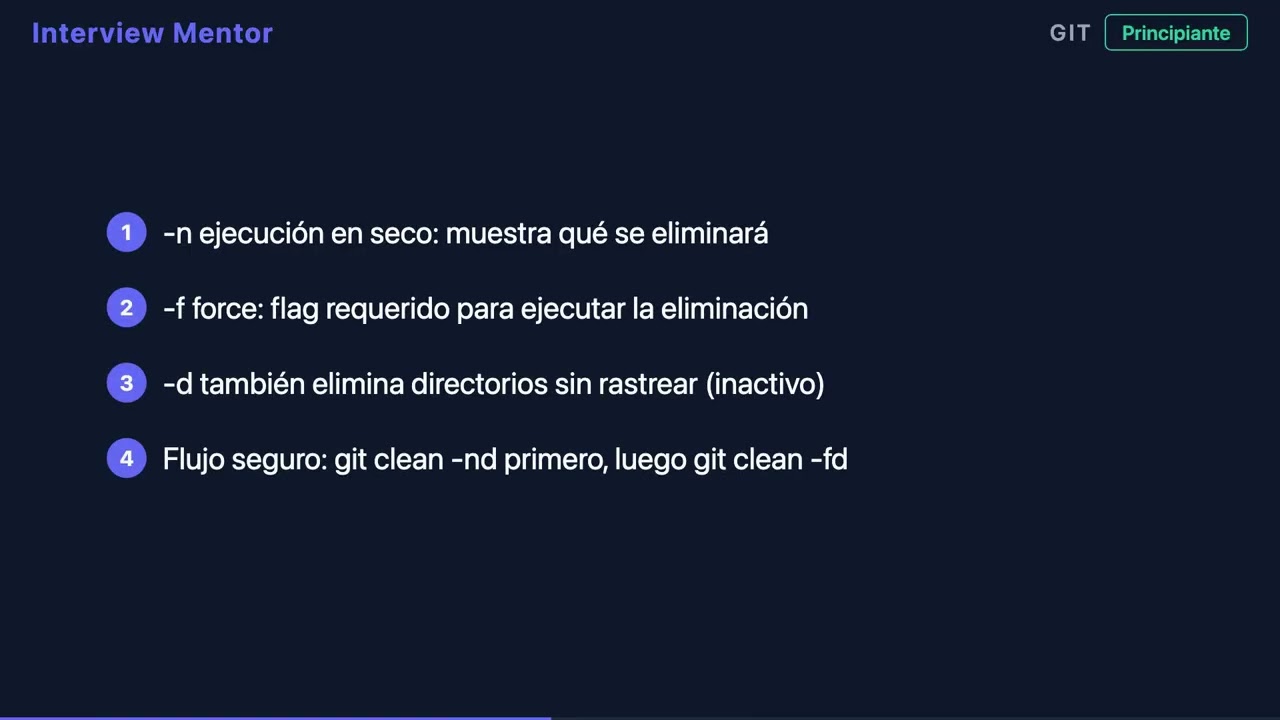 ¿Qué hace git clean? | Preguntas de Entrevista Git