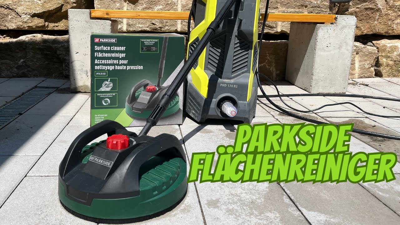 Betonpflaster reinigen I Parkside Flächenreiniger PFR 28 B3 im Test