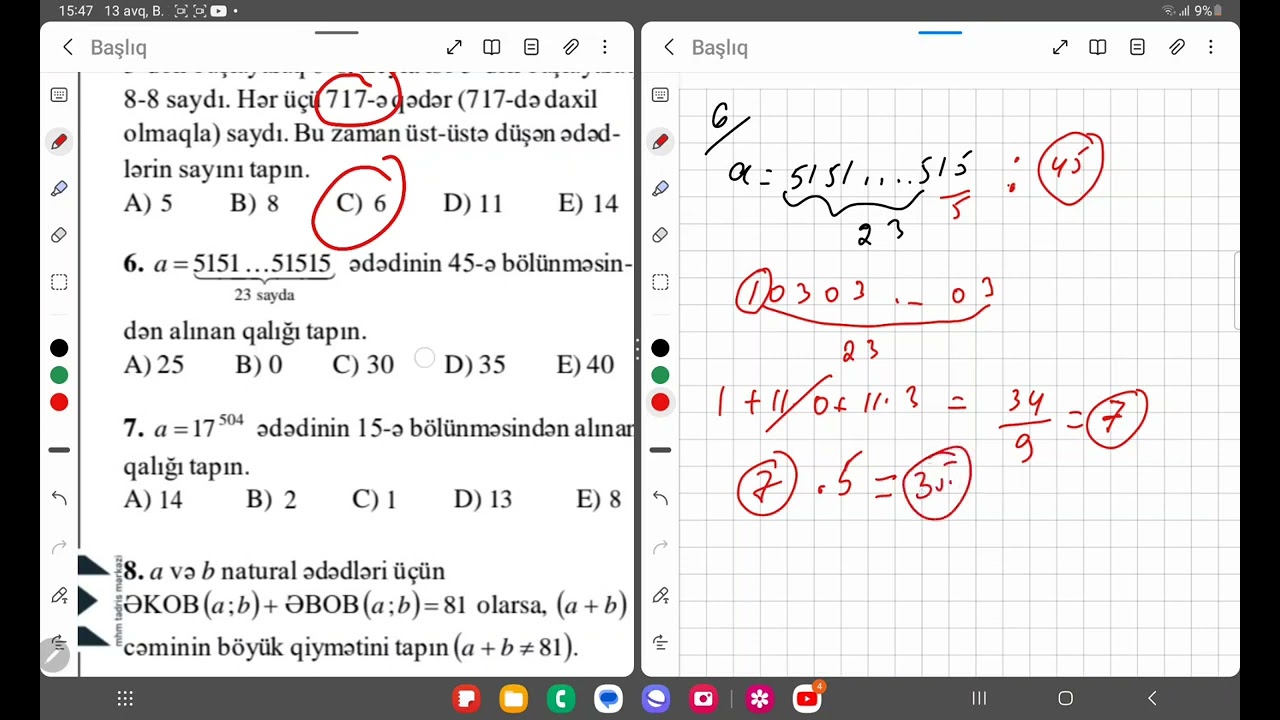 MHM Natural Ədədlər Test 11