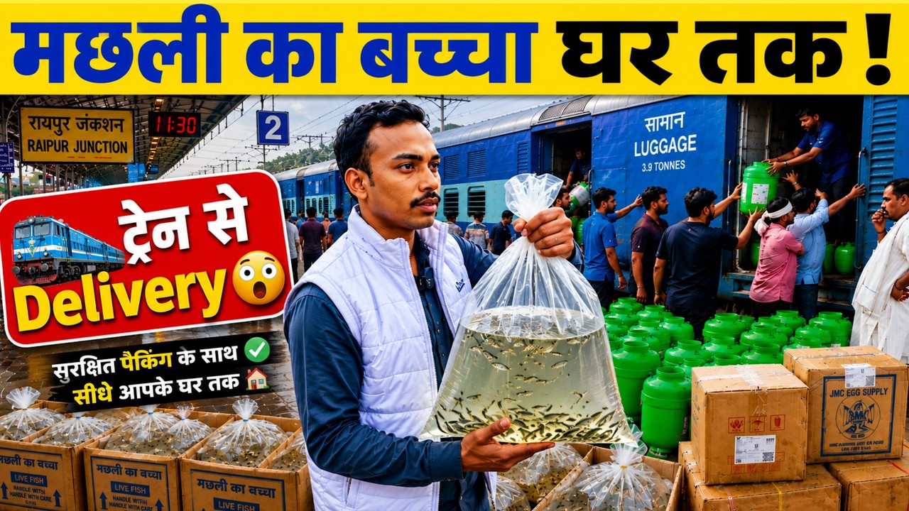 ट्रेन से Fish Seed Delivery कैसे होती है? मछली का बच्चा घर तक पहुँचाने का पूरा Process