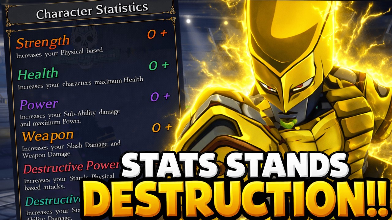 O MELHOR STATUS PARA CADA STAND! no BIZARRE LINEAGE (Status Stand Estatísticas)