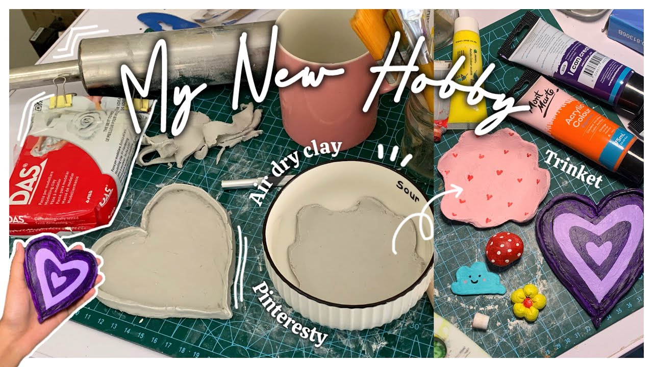 MY NEW HOBBY | making DIY air dry clay trinket trays (Pinteresty) ✨