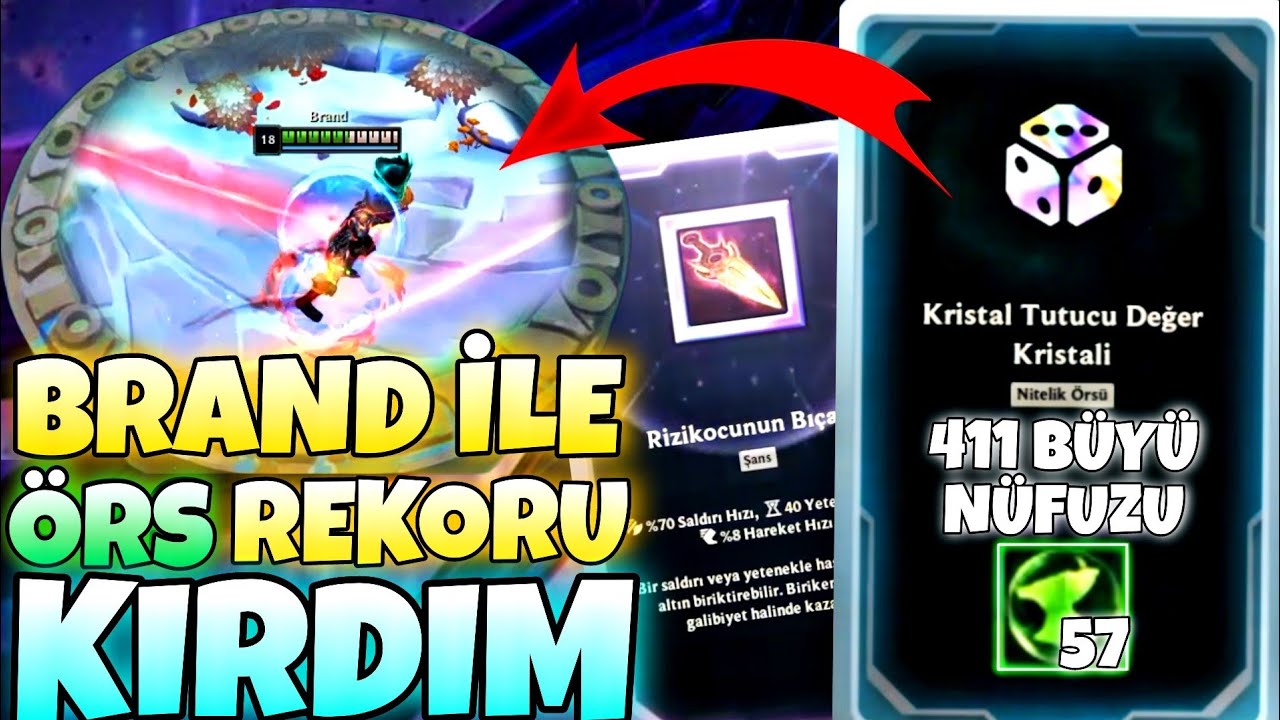 RİZİKOCULU BRAND İLE ÖRS REKORU KIRDIM (170K DAMAGE) - LOL ARENA MODU