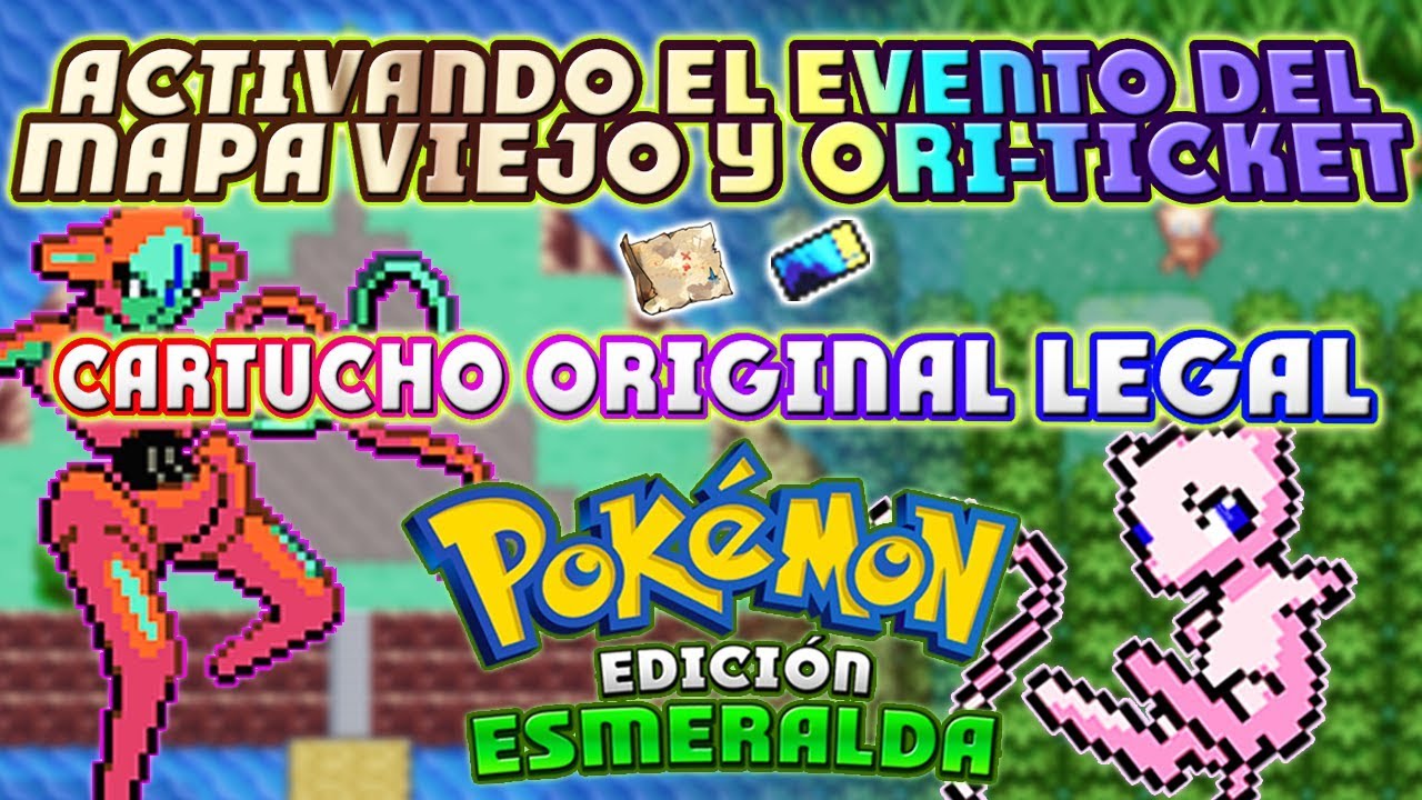 EVENTO DE MEW Y DEOXYS EN POKÉMON ESMERALDA EN CARTUCHO ORIGINAL LEGALES! MAPA VIEJO Y ORI-TICKET!