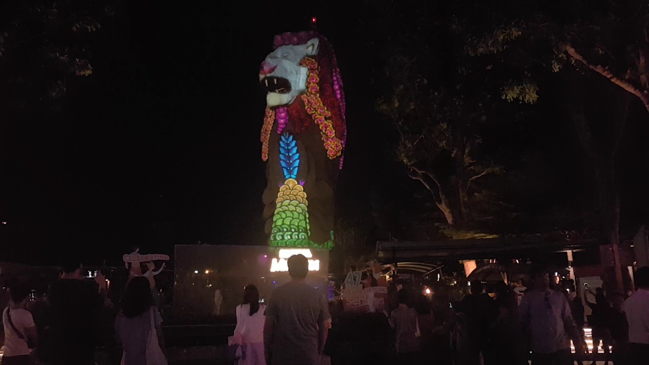 Sentosa Merlion magic light show in Singapore