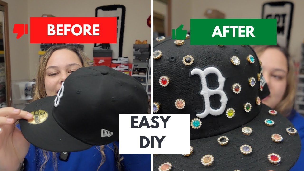 How I made the Viral Rhinestone Fitted Hat | step by step