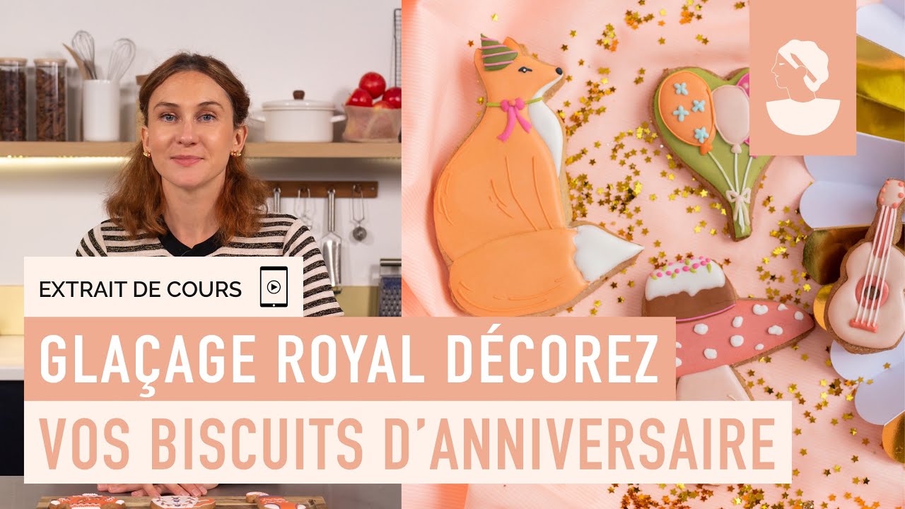 Extrait de cours gratuit : Glaçage royal : décorez vos biscuits d'anniversaire