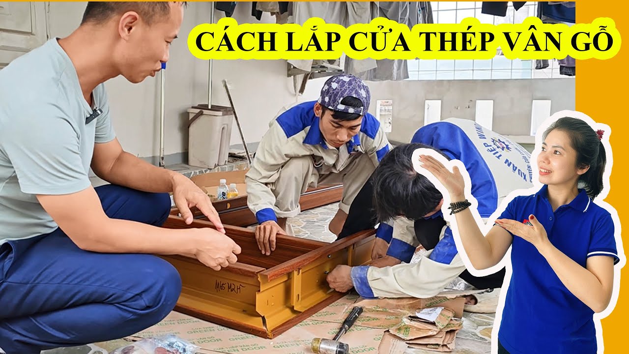 Cách Lắp Cửa Thép Vân Gỗ 1 Cánh - 100% Anh Em Thợ Nhìn Cái Biết Lắp Lun