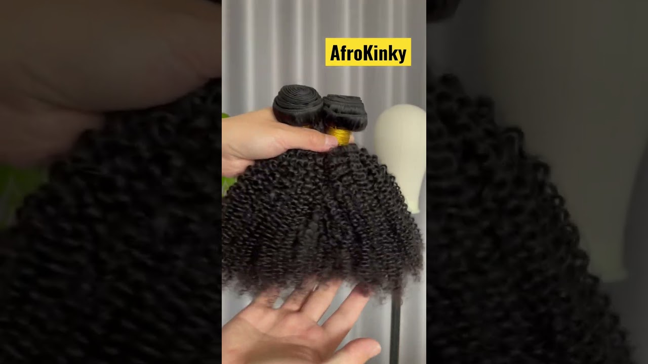 Afro Kinky Curly Human Hair Bundles #brazilianhair #curlyhair #afrohair #hairvendor #wholesalehair