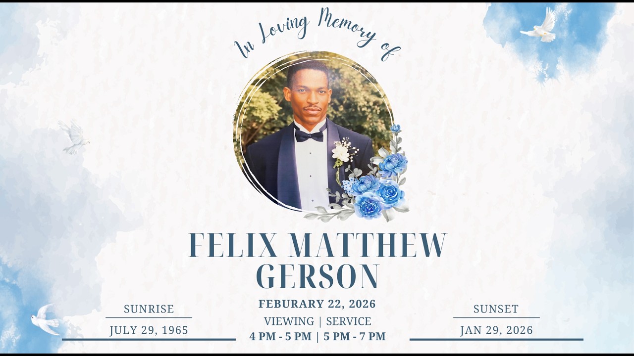 In Loving Memory of Felix Matthew Gerson | Funeral Service (Live)