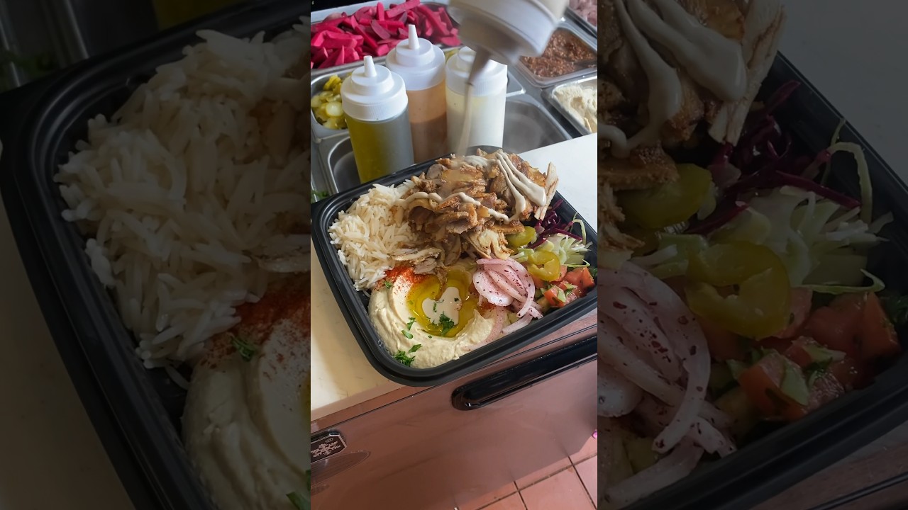 The perfect CHICKEN SHAWARMA PLATE from Duzan in Astoria Queens NYC! 🔥 #DEVOURPOWER #MiddleEastern