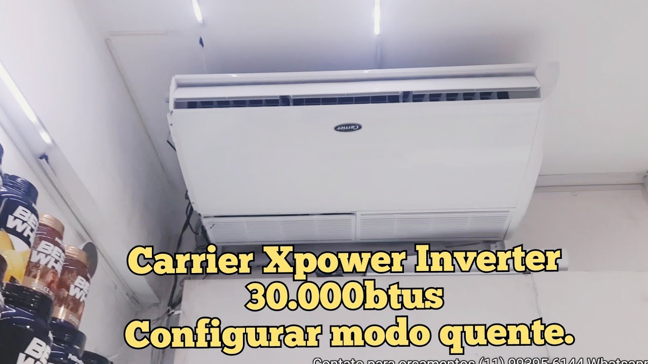Split Piso-Teto Carrier Xpower 30.000btus Inverter Quente e fria | Aprenda a colocar no modo Quente.