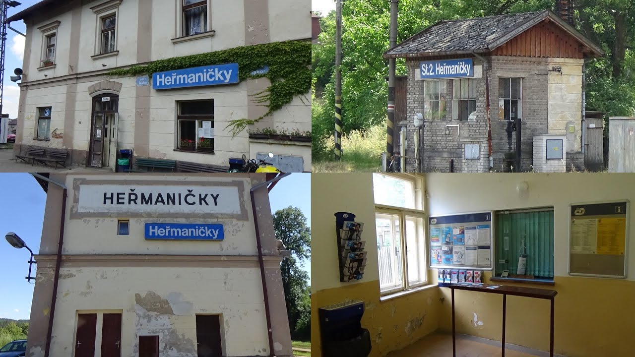 Konec železniční stanice Heřmaničky