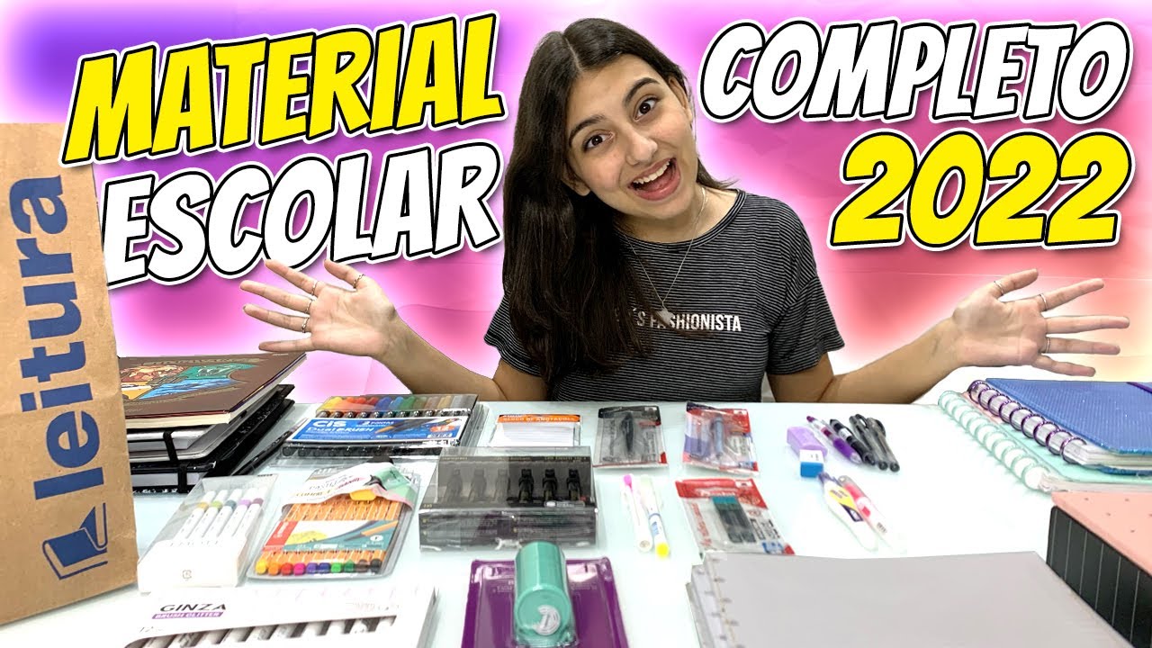 MOSTRANDO MEU MATERIAL ESCOLAR COMPLETO 2022 ! Julia Moraes