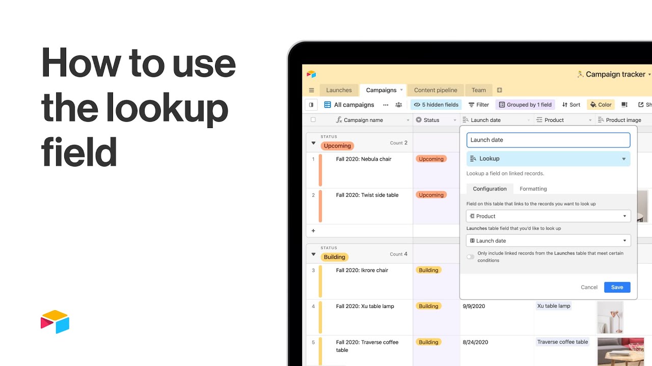 How to use the lookup field in Airtable