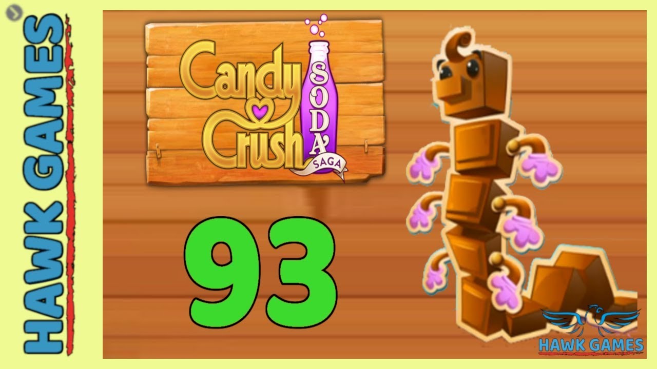 Candy Crush Soda Saga Level 93 (Chocolate mode) - 3 Stars Walkthrough, No Boosters