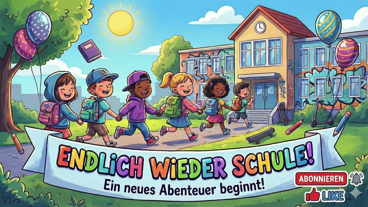 Endlich wieder Schule! 🎒 Fröhliches Kinderlied über Freunde, Lernen & Neustart