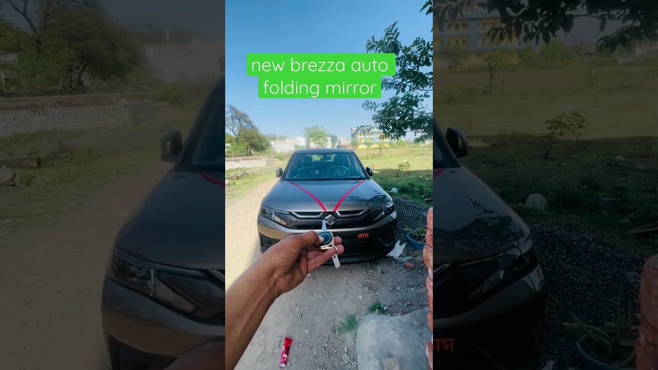 new brezza 2023 auto folding mirrors installation #car #cardrive #automobile #youtubeshorts