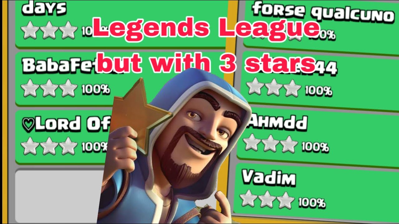 Legends League but with 3 Stars