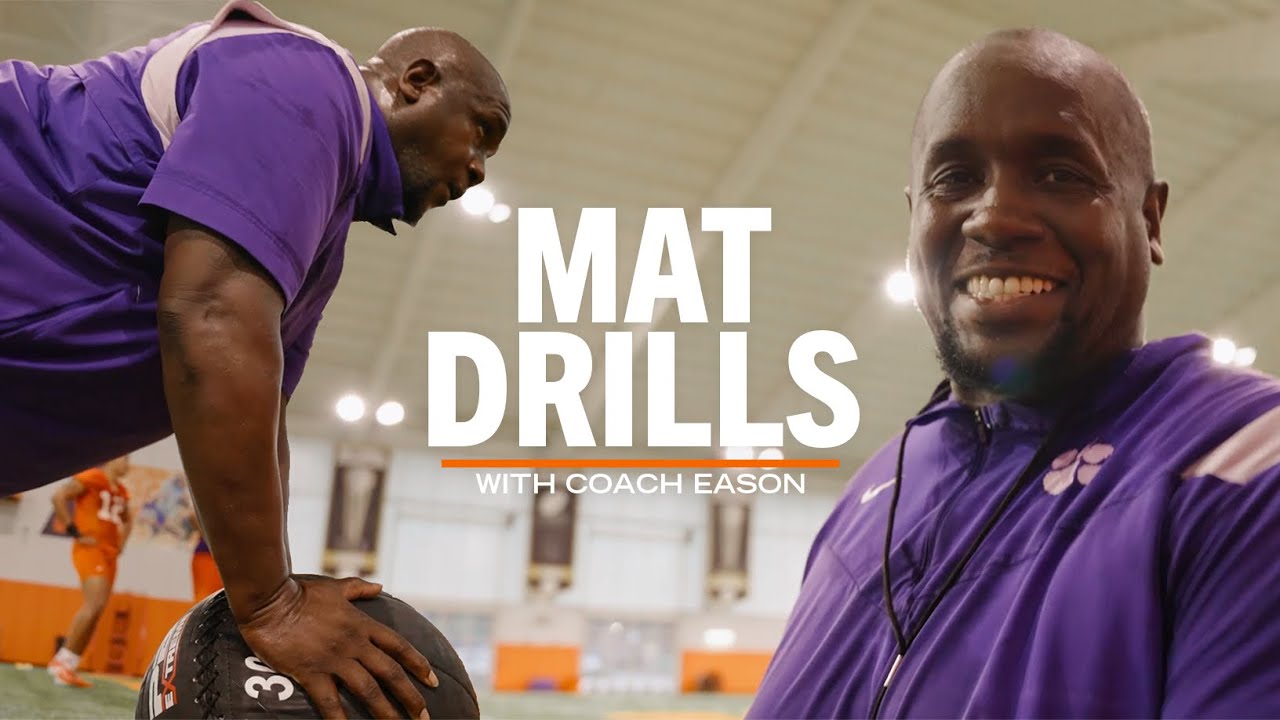 Clemson Football || Coach Eason Dominates Mat Drills