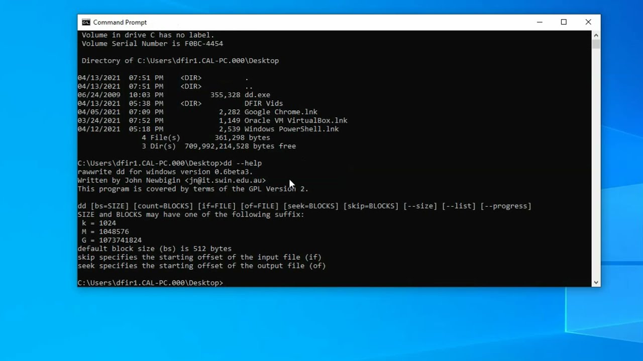 Creating a Forensic Image with dd