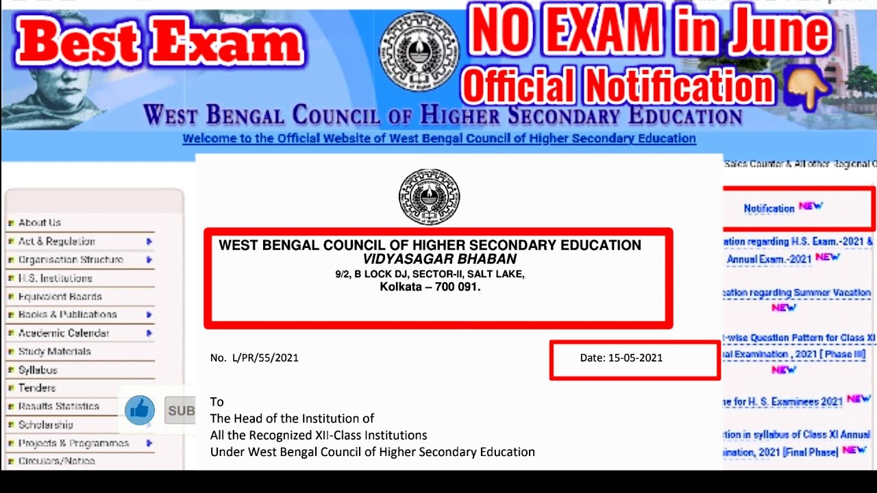 H.S Exam update |Board Exam News 2021 today|#Wbchse|west bengal board hs 2021