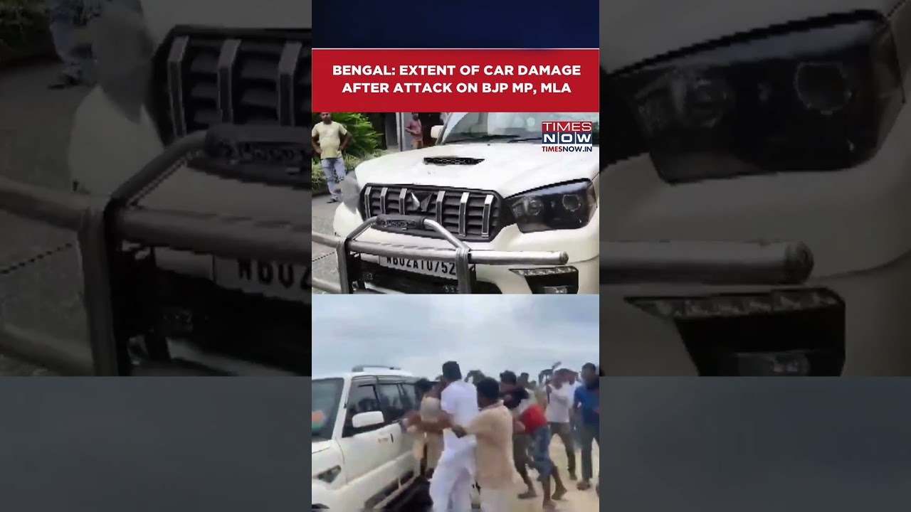 Bengal: BJP MP, MLA Attacked In Nagrakata, Car Damage Shows The Extent Of Brutality | WATCH #shorts