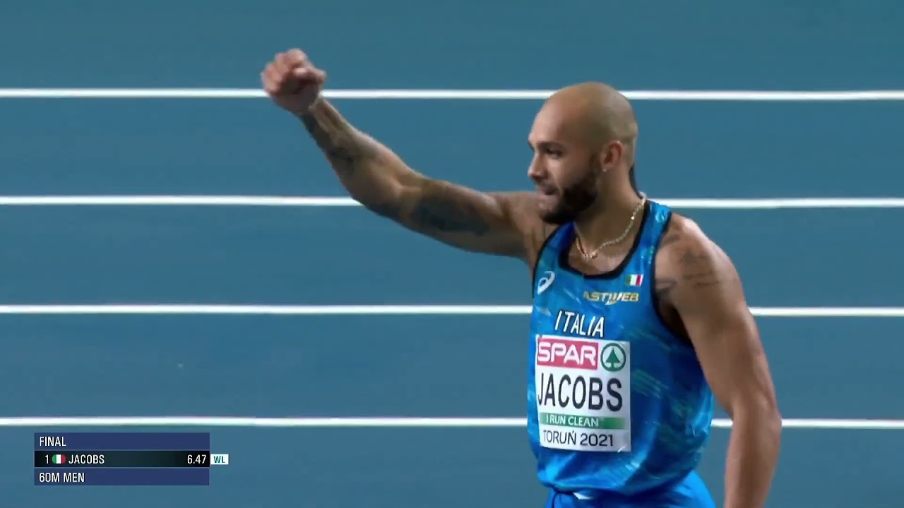 M 60m - Lamont Marcell Jacobs (Italy) - 6.47 - Torun (Poland) - 2021 - Italian Indoor Record