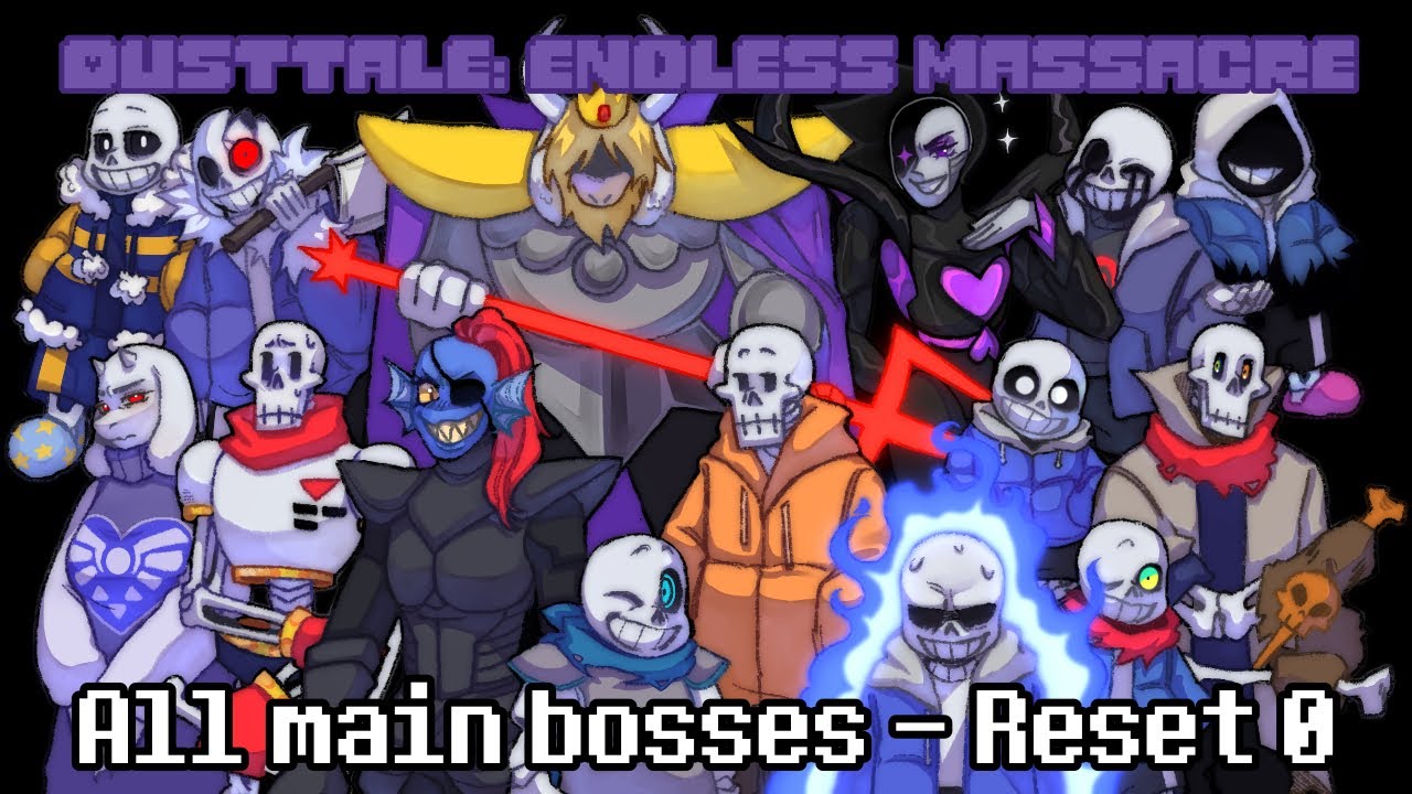 Roblox - Dusttale: Endless Massacre (All Main Bosses - Reset 0)