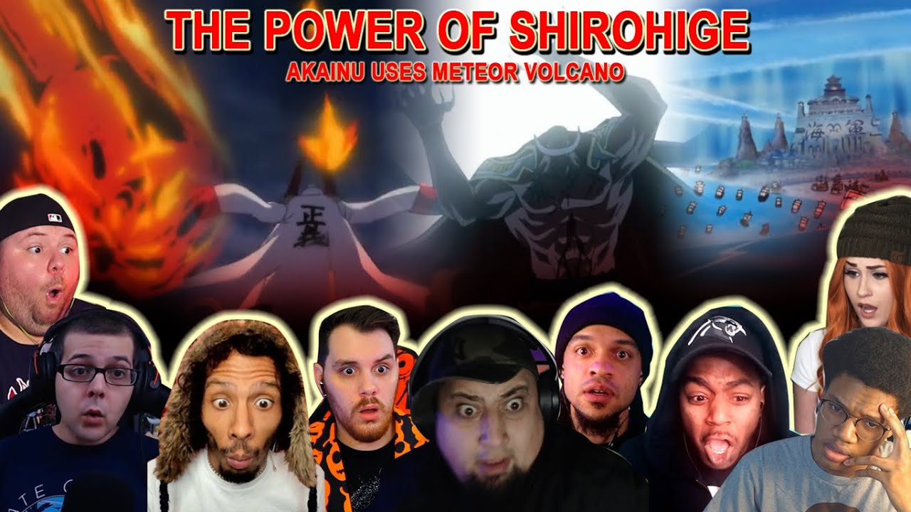 THE POWER OF SHIROHIGE!! AKAINU USES METEOR VOLCANO - Reaction Mashup One Piece