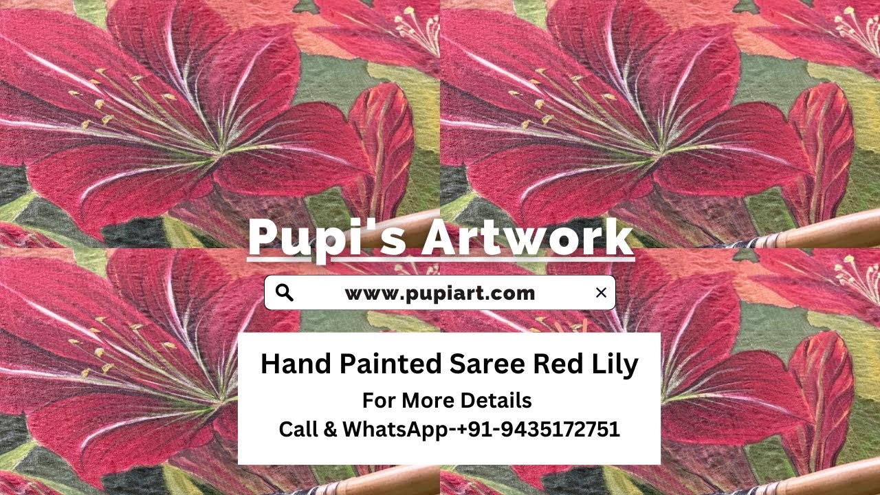 Creating the Women's Fashion Trend with Handprinted Red Lily Saree true symbol of elegance & style