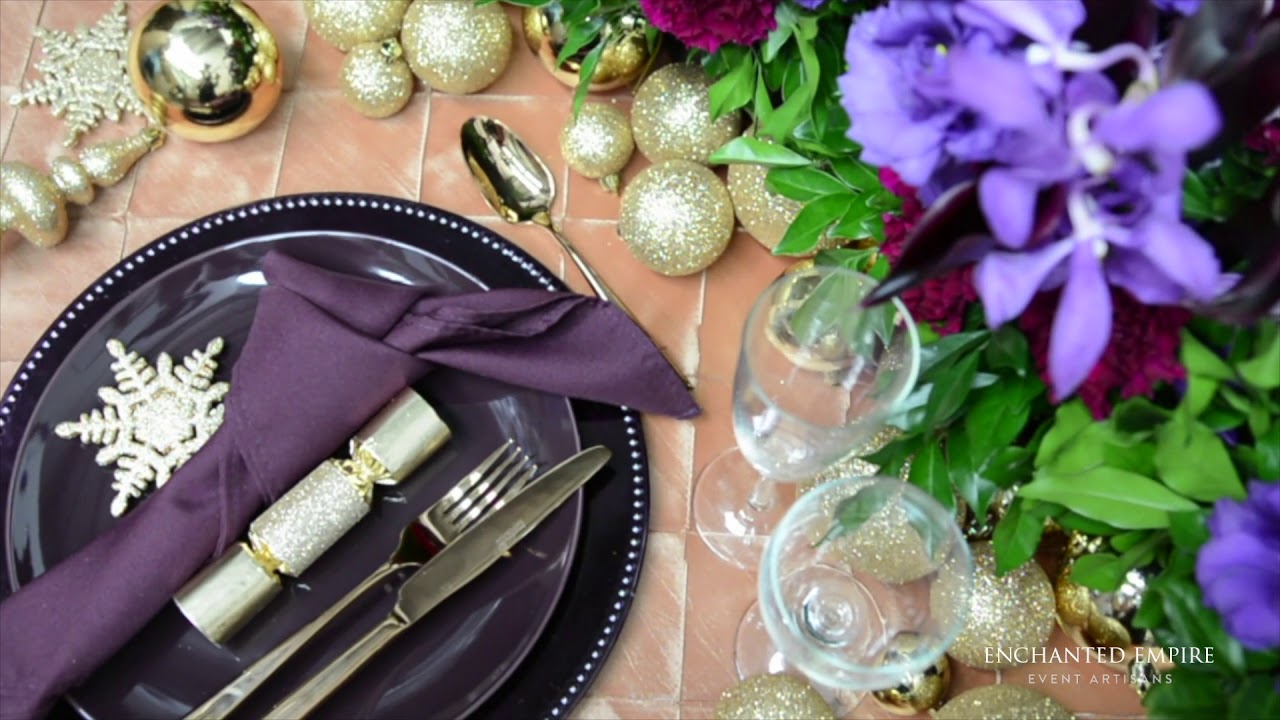 Rich Plum & Gold Christmas, styled by Enchanted Empire, Event Artisans