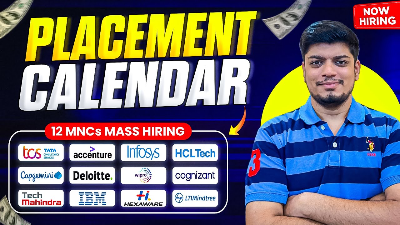 🔥MASS Hiring Placement Calendar (2025, 2026) | 12 Mnc's Hiring Calendar | Infy, TCS, Accenture & All