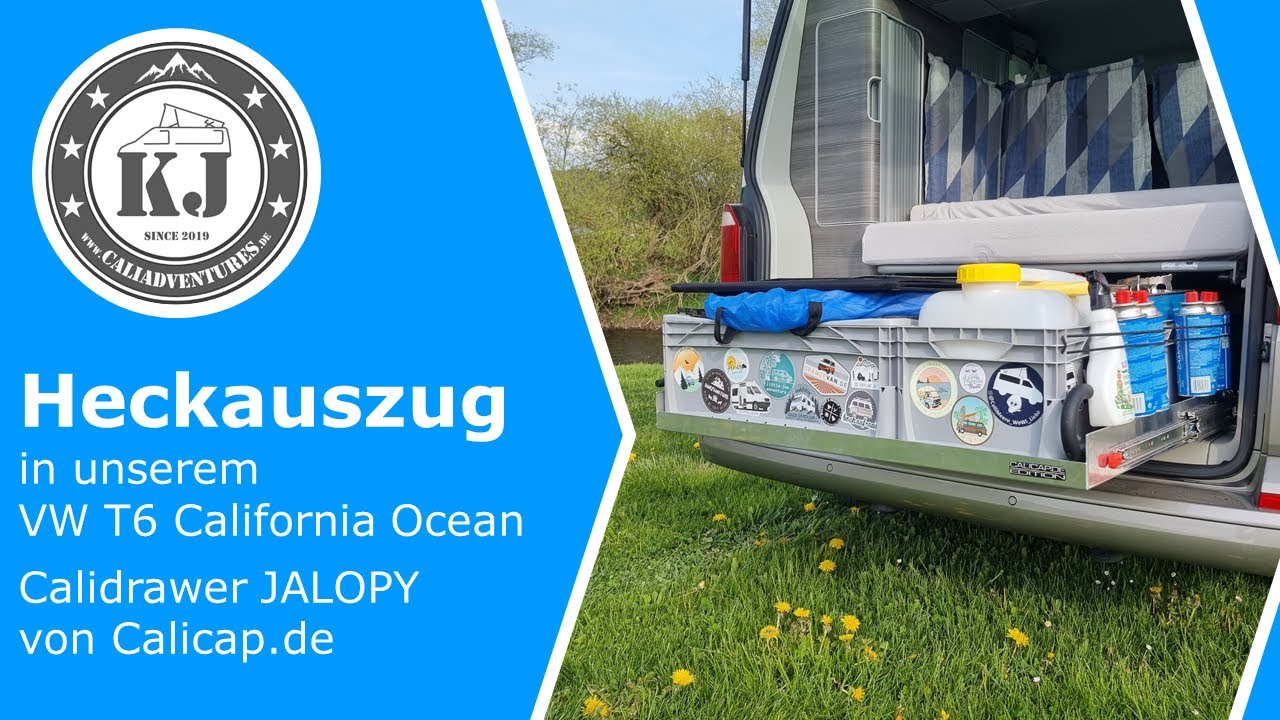 Heckauszug in unserem VW T6 California Ocean - Calidrawer JALOPY von Calicap.de