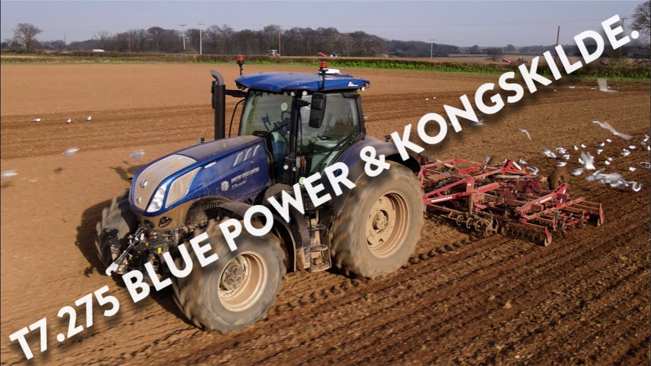 4Kᵁᴴᴰ May 2023: New Holland T7.275 HD & Kongskilde SP5000 Germinator cultivator working in Suffolk
