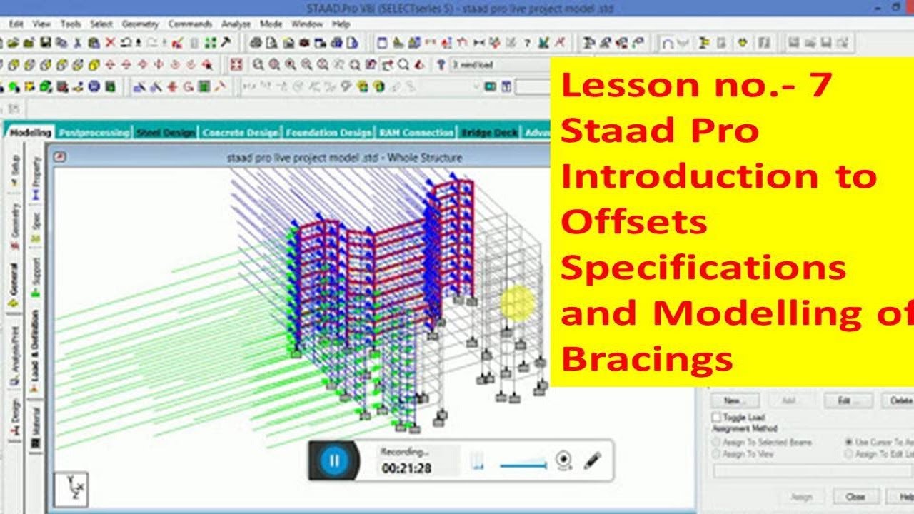Lesson No. 7 Introduction to Offsets Specifications and Modelling of Bracing