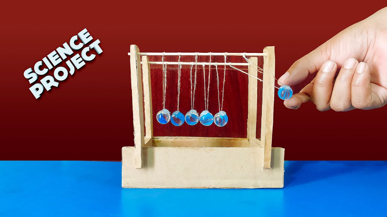 How to make Newton's cradle || Science project || DIY Newton's cradle from Cardboard