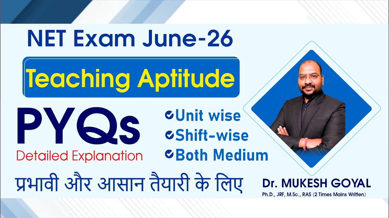 NET June-26 Exam PYQs Detailed Explanation || Shift wise II Dr. Mukesh Goyal