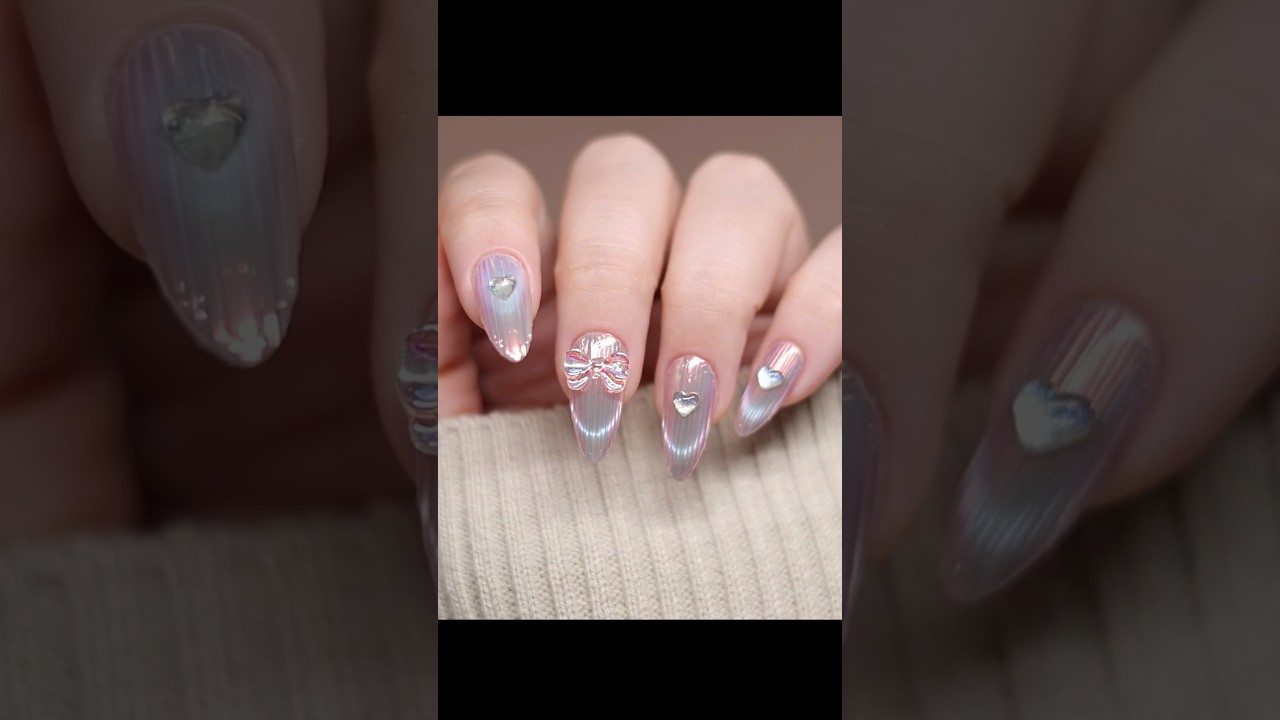 How to do lridescent glass nails #nails #nailart