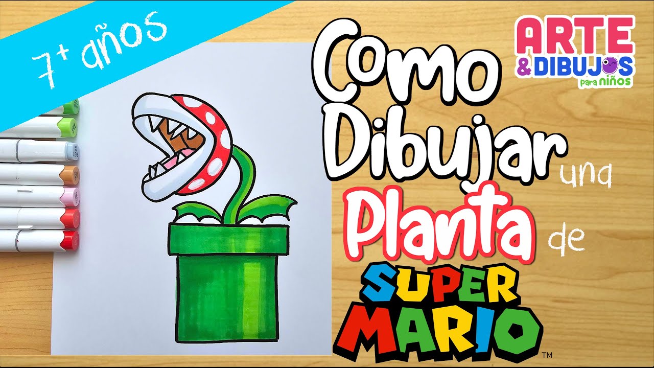 Como dibujar la PLATA CARNÍVORA de Mario Bros | Arte y Dibujos para Niños