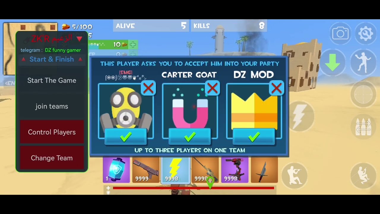 Teleport to players in the mod menu (No one can run from DZ funny gamer)