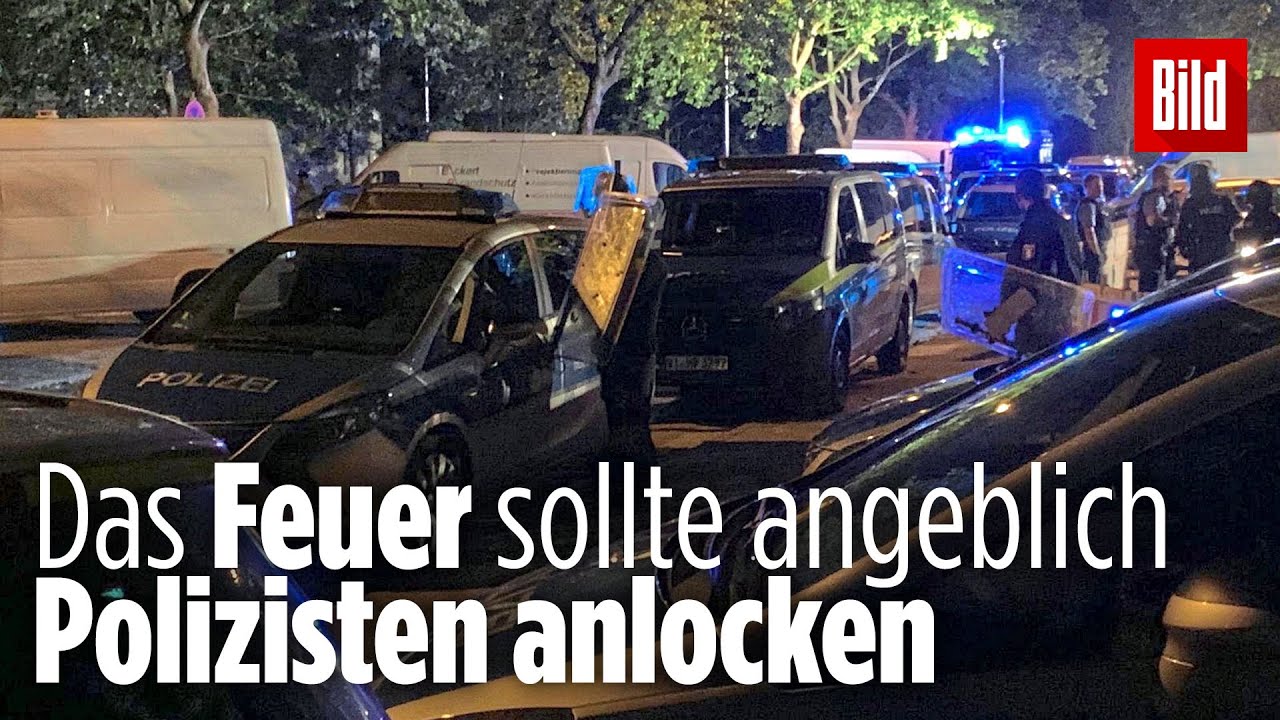 50 Männer stecken ein Parkdeck in Brand und bewerfen Rettungskräfte mit Steinen | Hessen