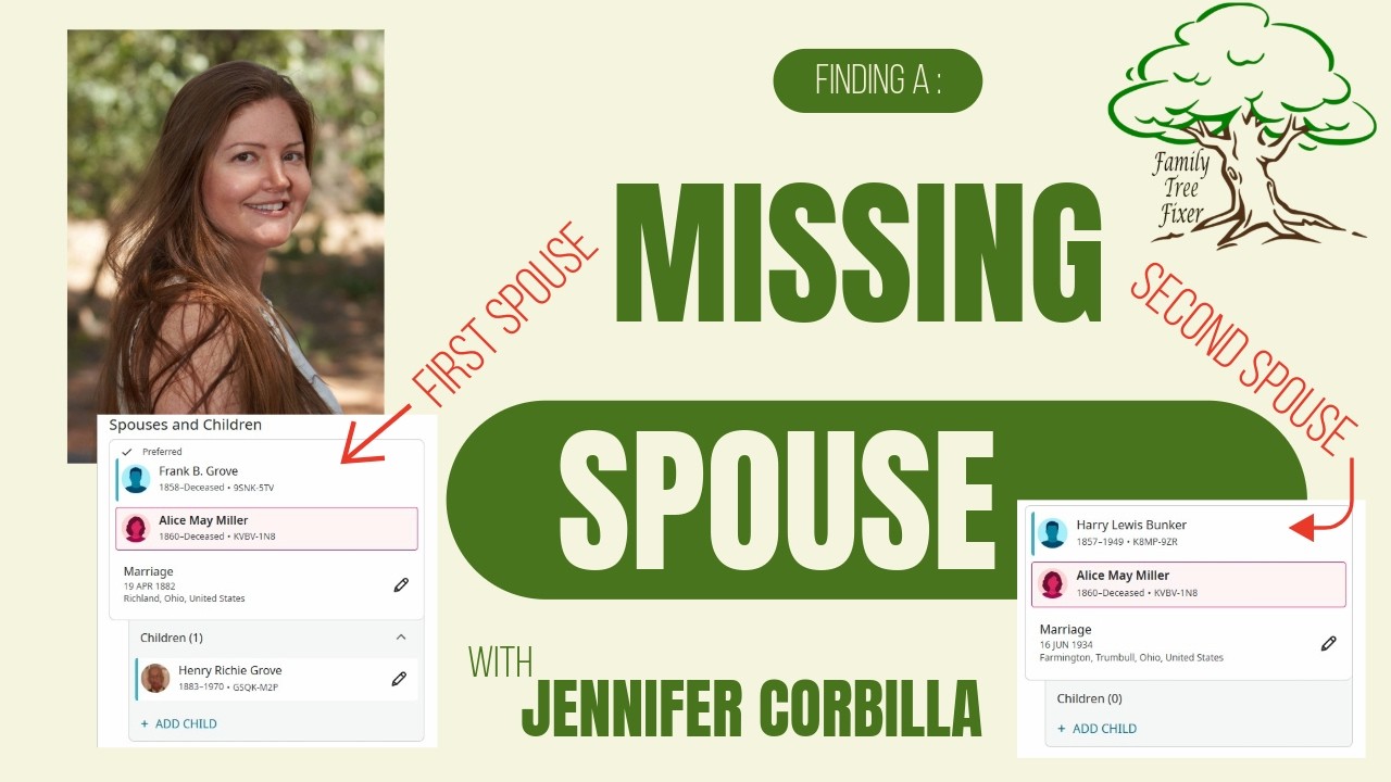 Finding a missing spouse and adding it to an existing Family Search profile